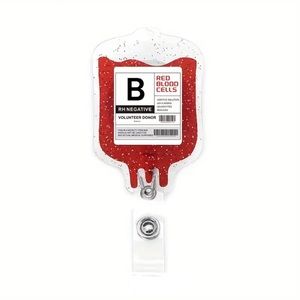 “B Rh Negative” Blood Bag Badge Reel